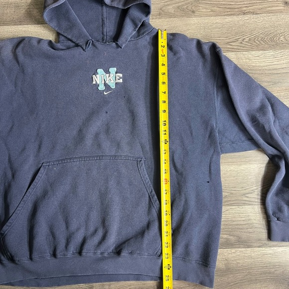 VTG Nike‎ Hoodie Mens XL Center Swoosh Spellout Distressed Faded 90s Made in USA - Picture 13 of 14